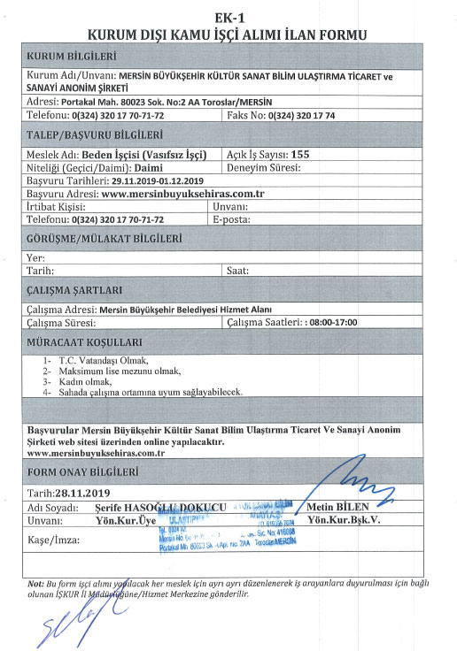 Büyükşehir Personel Alımı